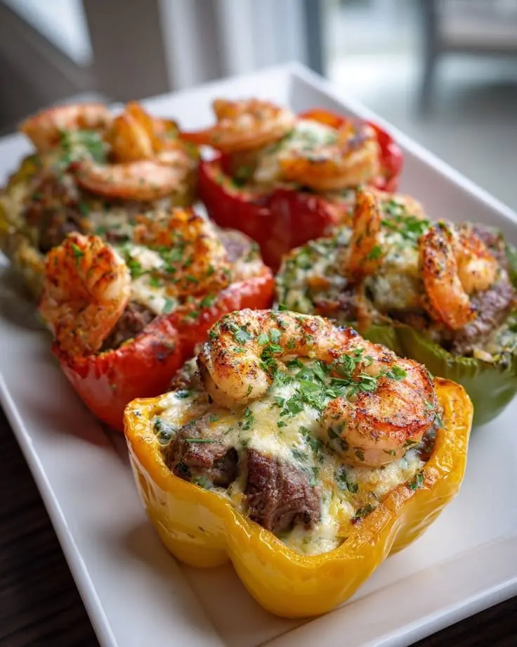 Surf & Turf Stuffed Bell Peppers