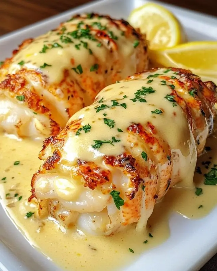 Pan-Seared Lobster Tails in Creamy Garlic Parmesan Sauce