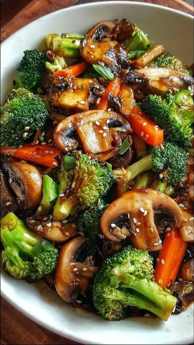 Garlic Chili Broccoli & Mushrooms Stir-Fry