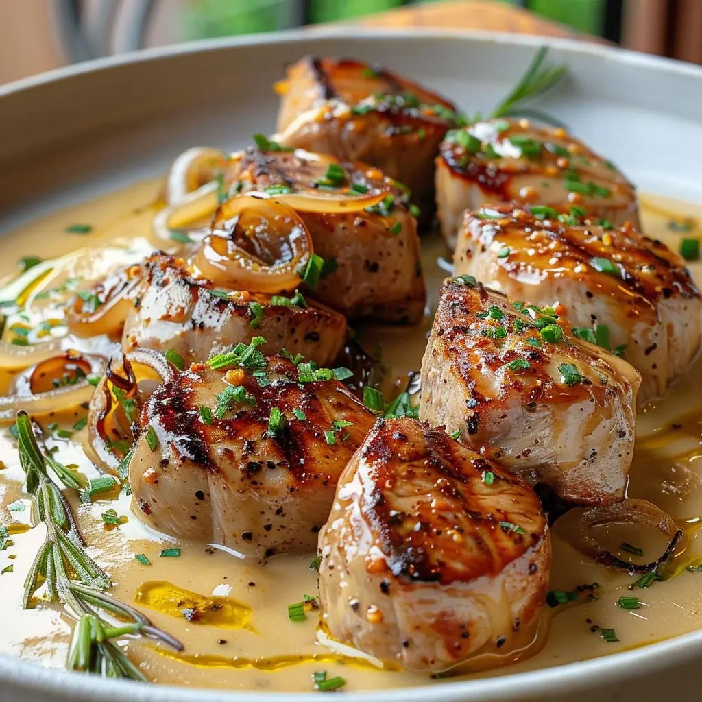 Pan-Seared Sea Scallops with White Wine Shallot Cream Sauce