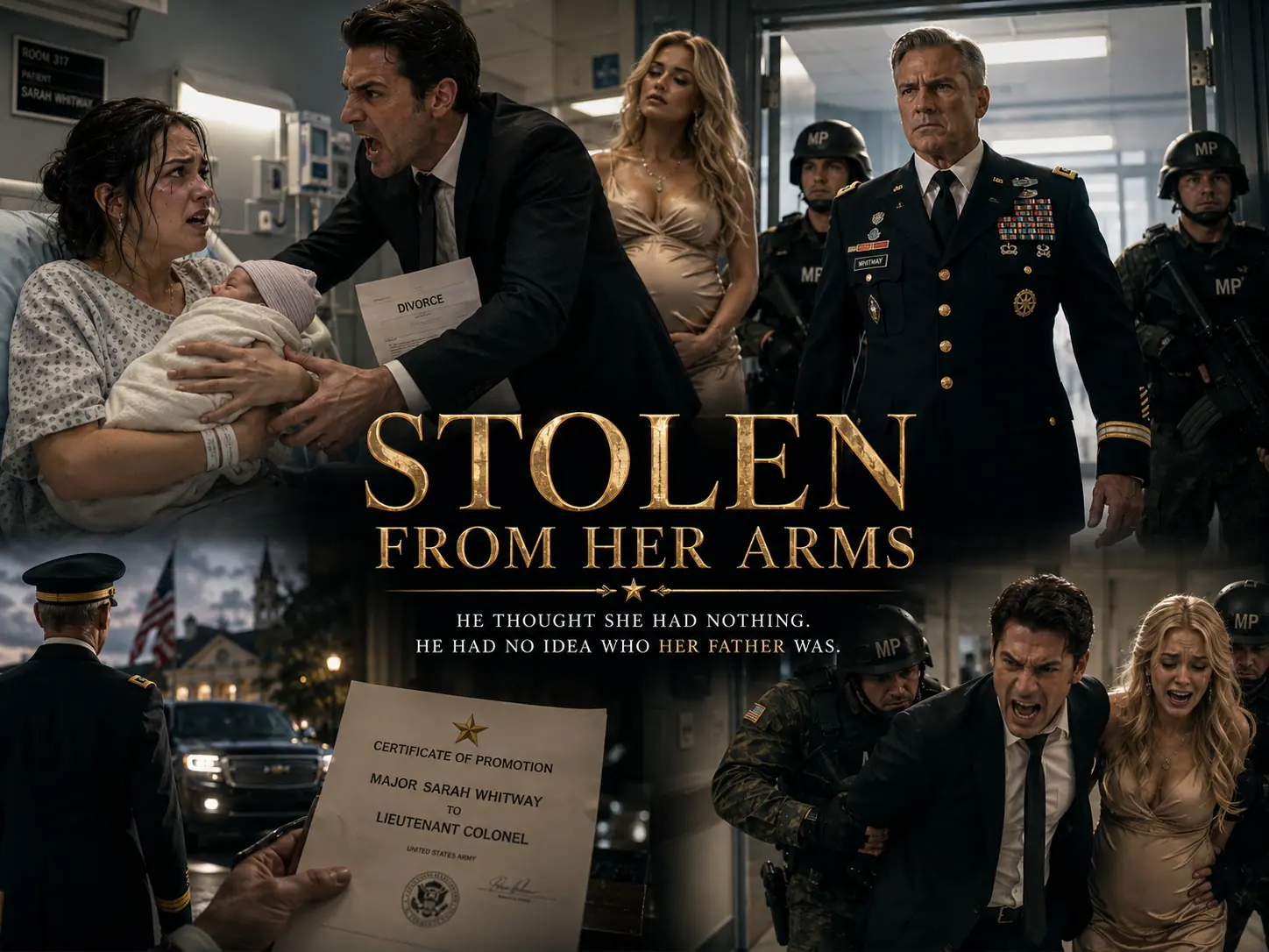 He Stole Her Newborn to Marry His Mistress, Unaware Her Military Father Was Standing Outside with a Promotion and an Arrest Warrant!