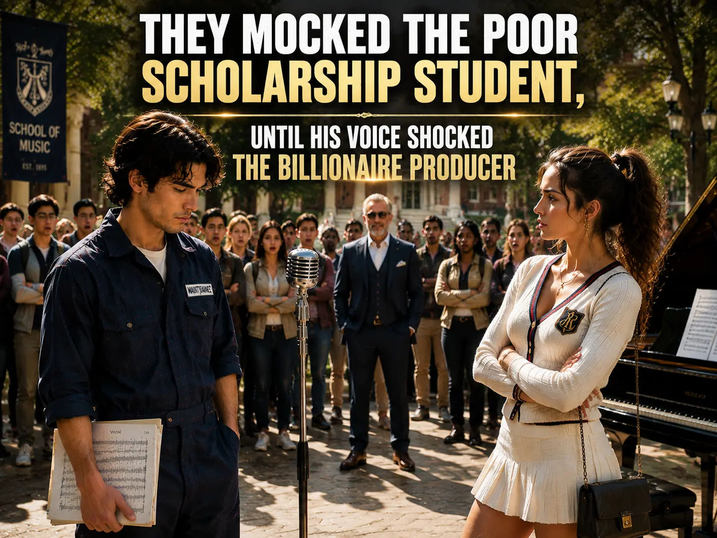 They Mocked the Poor Scholarship Student, Until His Voice Shocked the Billionaire Producer