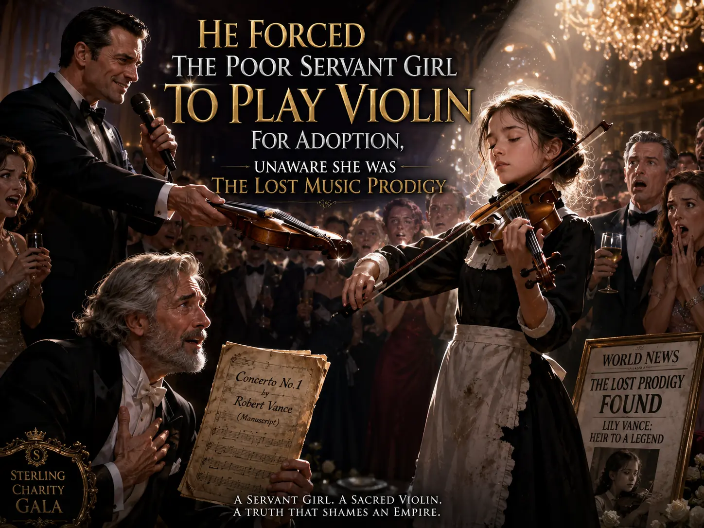 He Forced the Poor Servant Girl to Play Violin for Adoption, Unaware She Was the Lost Music Prodigy